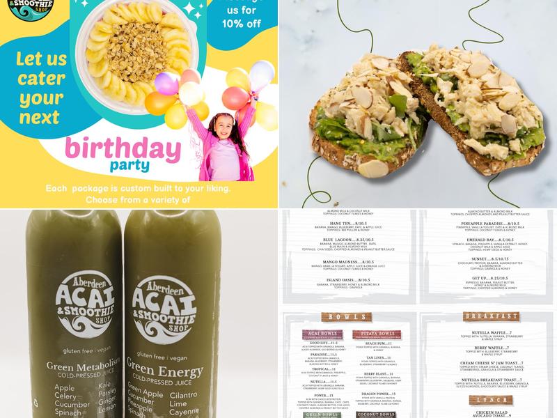 Aberdeen Acai & Smoothie Shop Menu