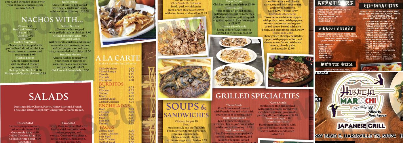 Hibachi Mariachi Mexican and Japanese Grill Menu
