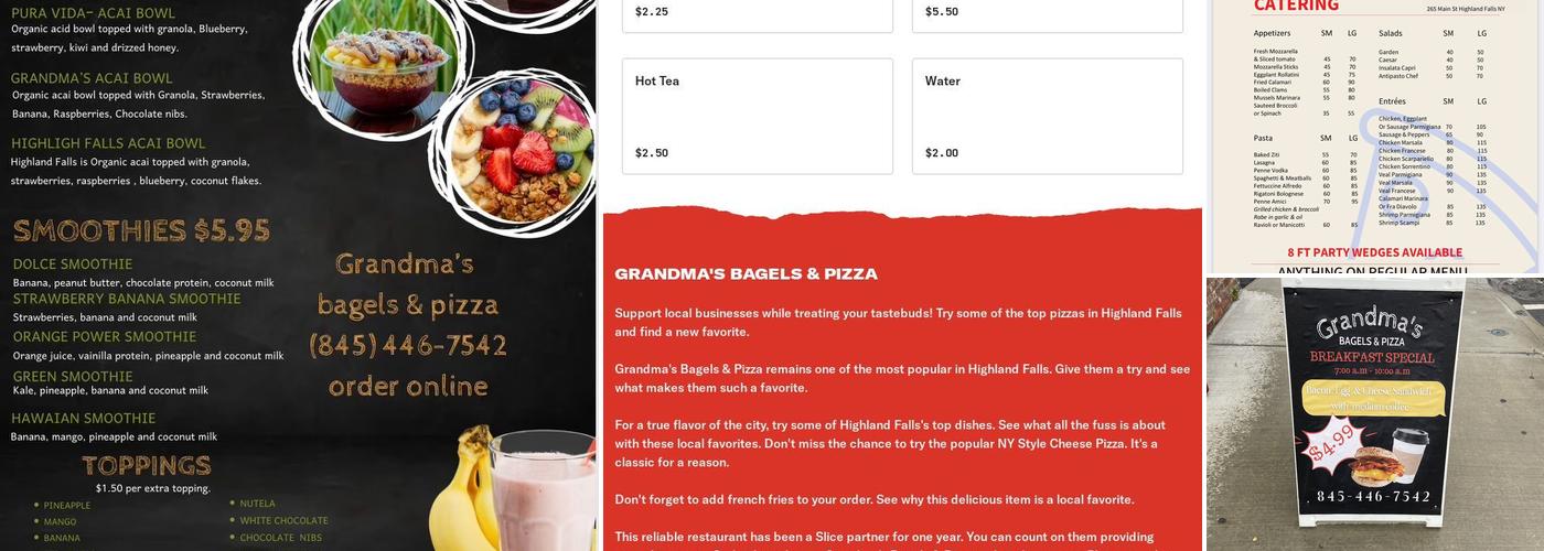 Grandma's Bagels & Pizza Menu