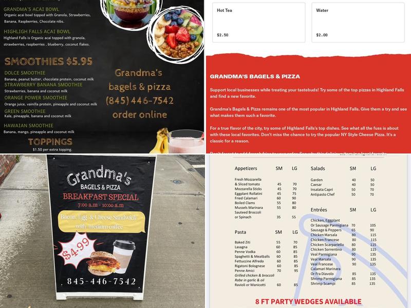 Grandma's Bagels & Pizza Menu