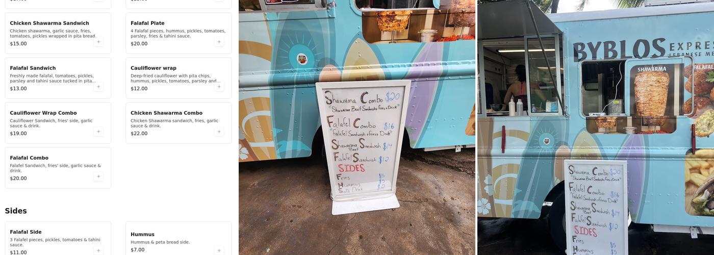 Byblos Express Menu