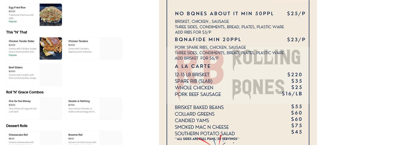 Roll N Grace Menu