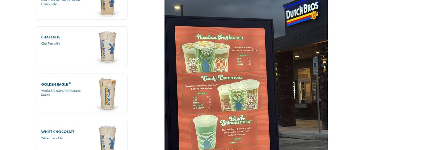 Dutch Bros Coffee Menu