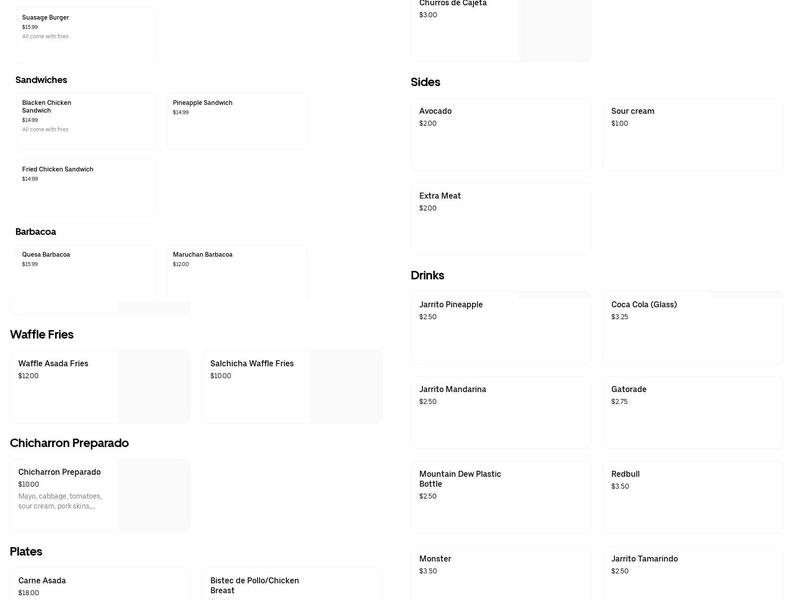 La Cocina De Chuy Menu