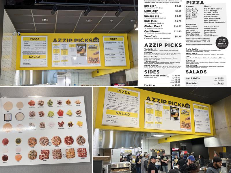 Azzip Pizza Menu