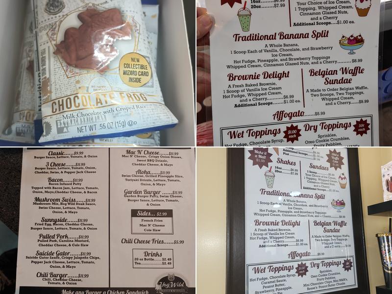 Hog Wild Burgers Shakes Menu