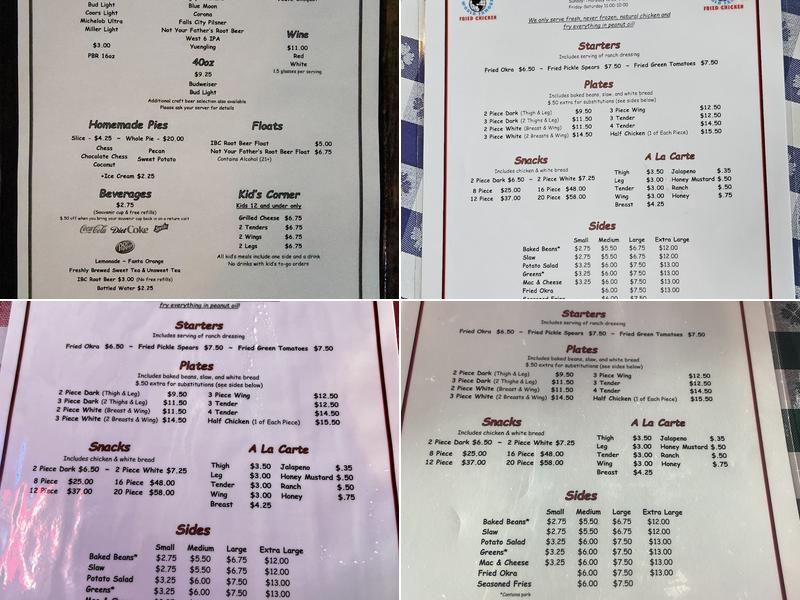 Gus's World Famous Fried Chicken Menu