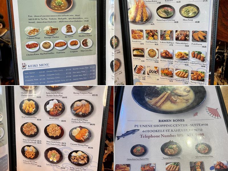 Ramen Bones Menu
