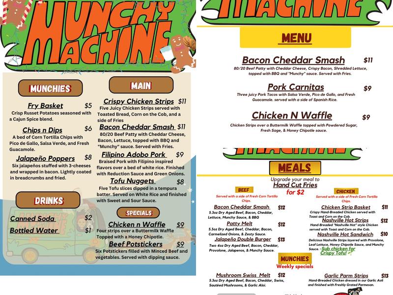Munchy Machine Food Trailer Menu