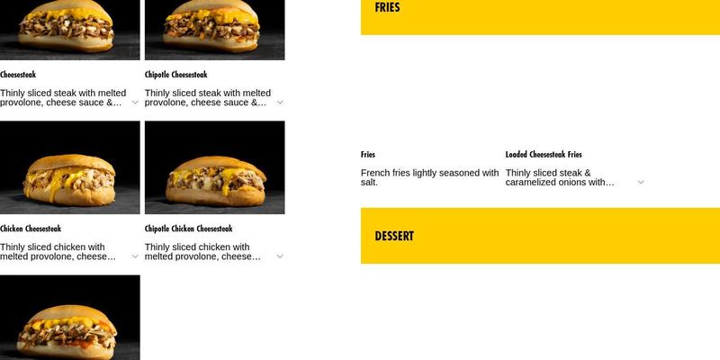 Pardon My Cheesesteak Menu