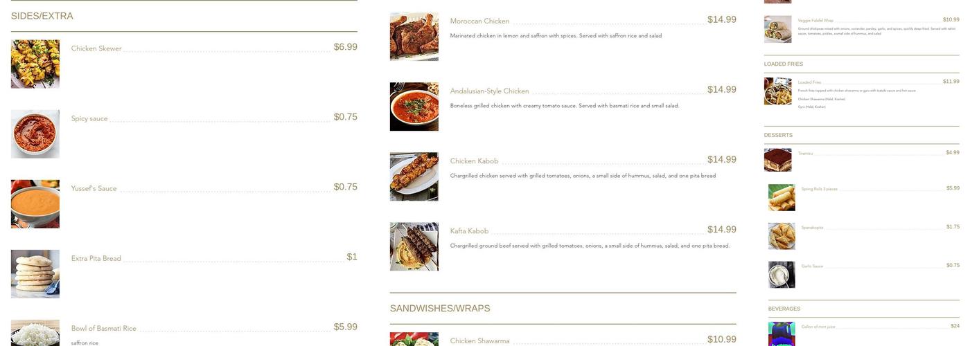 Amal’s Table - Halal Mediterranean and French Gourmet Cuisine Menu