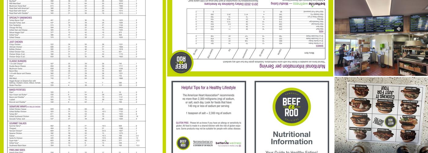 Beef-A-Roo Menu