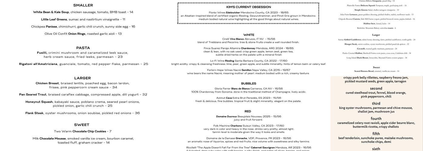 Cello Restaurant Menu