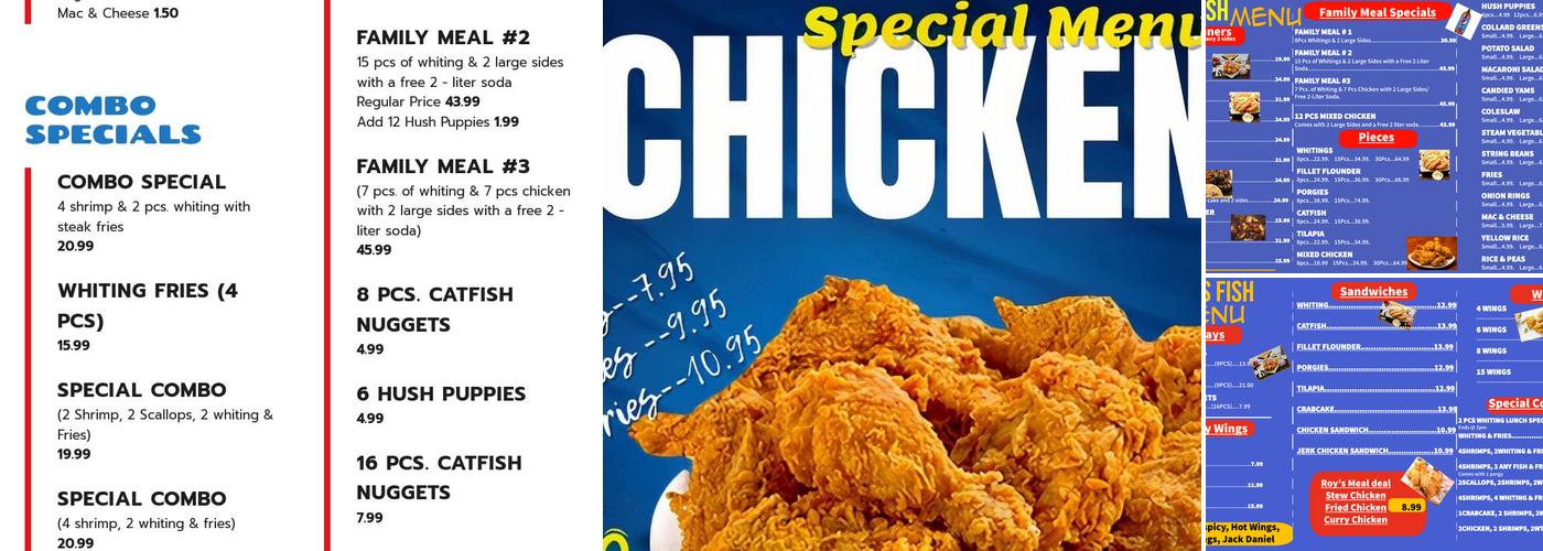 Roys Fish Linden Menu