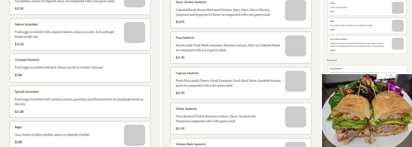 6 Avenue Caffe Menu