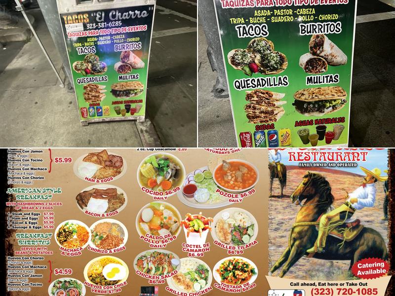 Tacos el Charro Menu