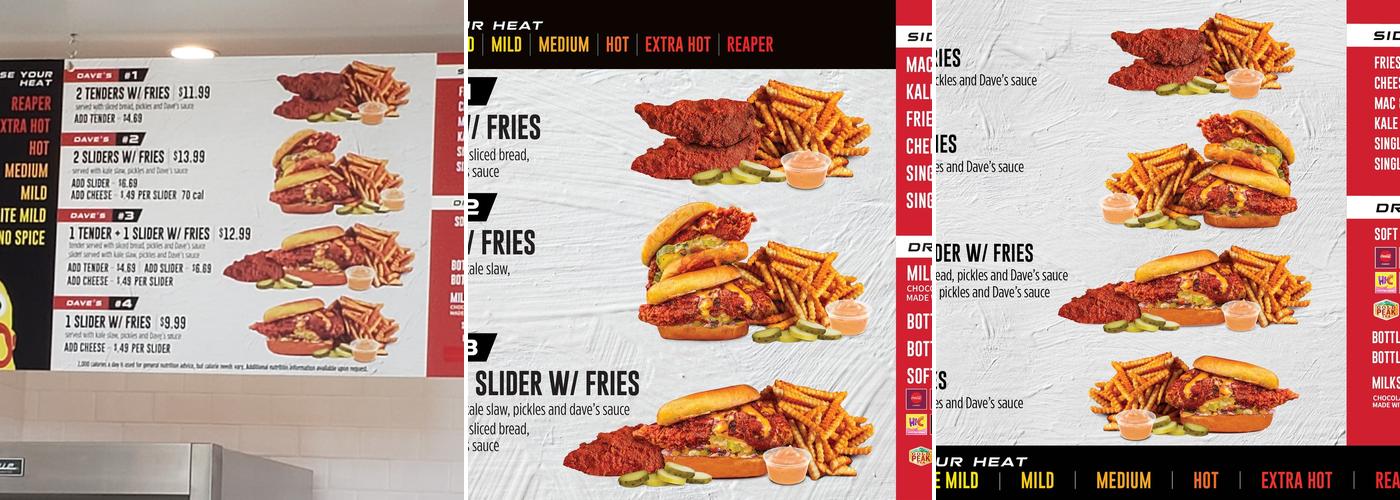 Dave's Hot Chicken Menu