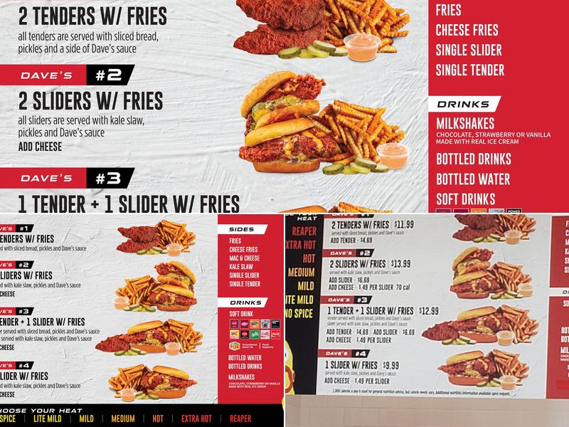 Dave's Hot Chicken Menu