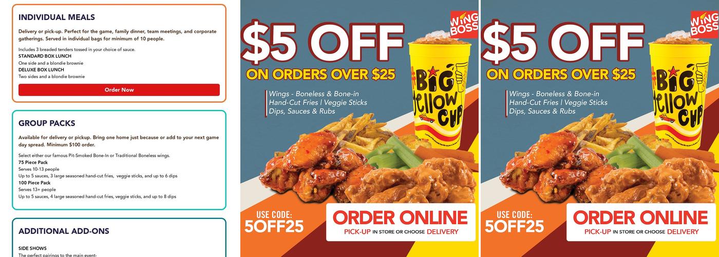 Wing Boss Menu