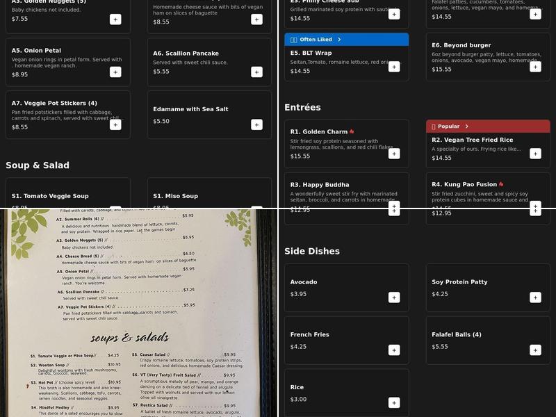 Vegan Tree Menu