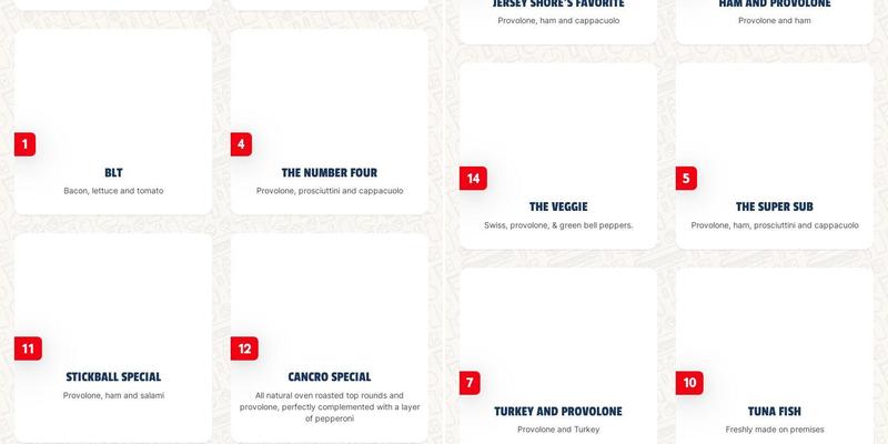 Jersey Mike's Subs Menu