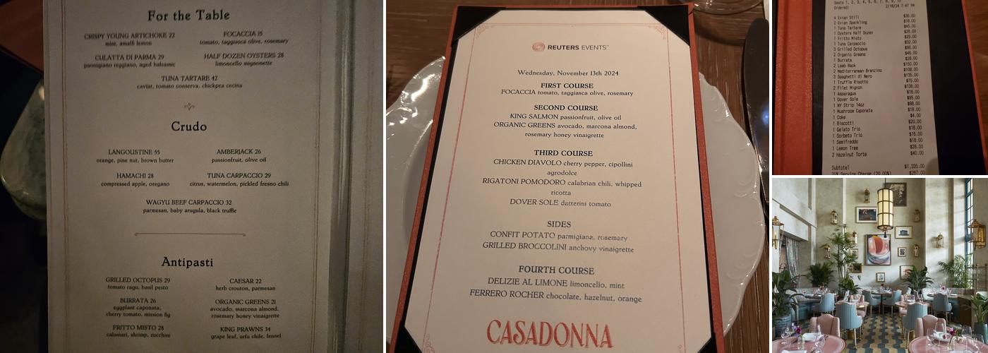 Casadonna Menu