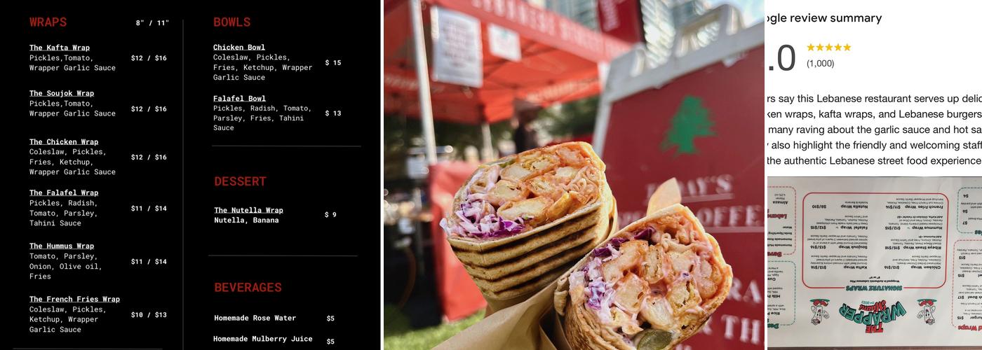 The Wrapper Miami Menu