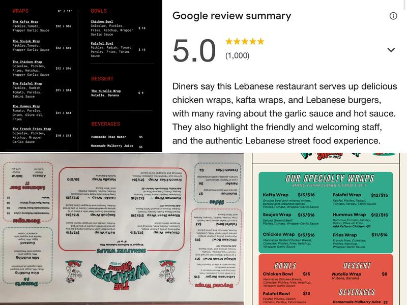 The Wrapper Miami Menu