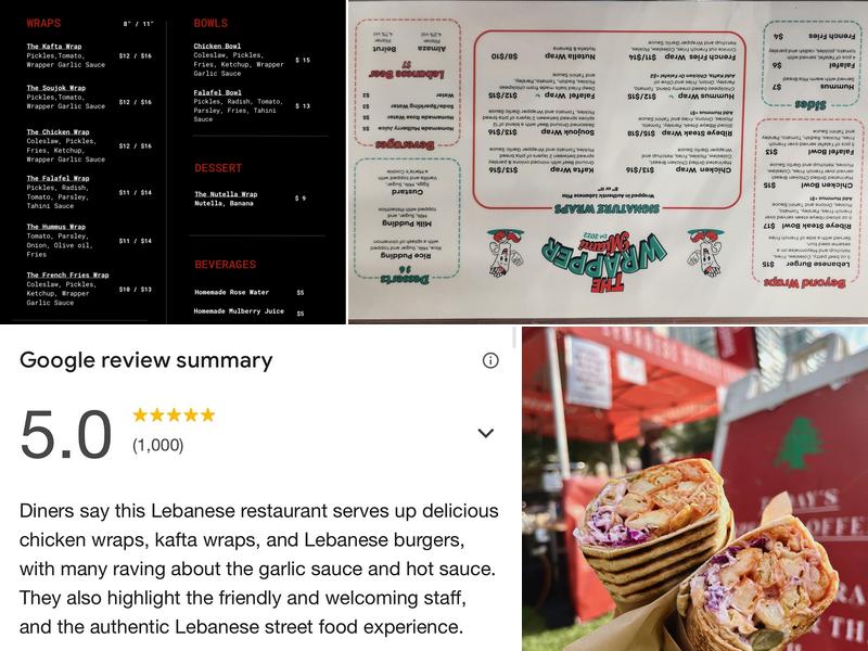 The Wrapper Miami Menu