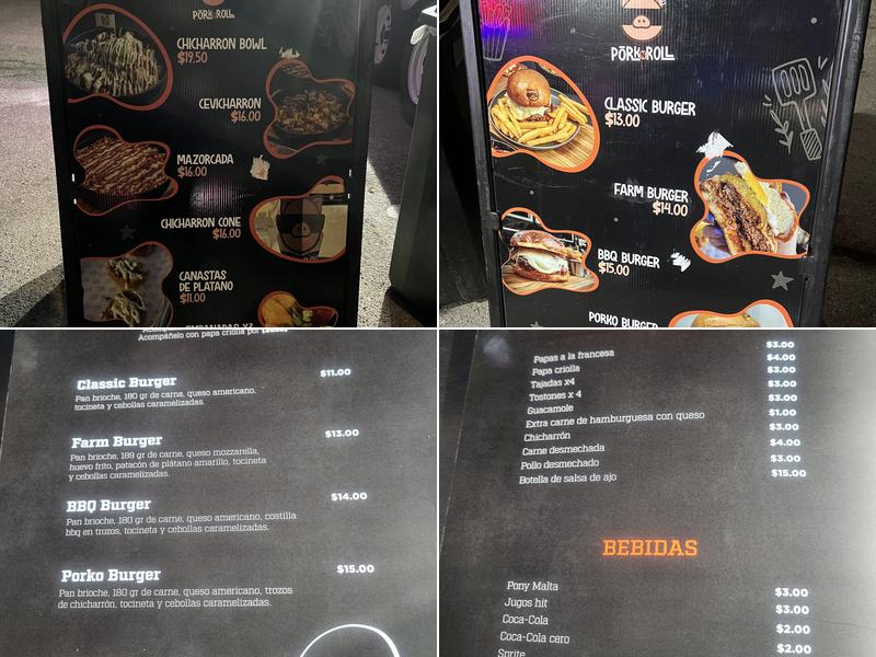 Pork N Roll Menu