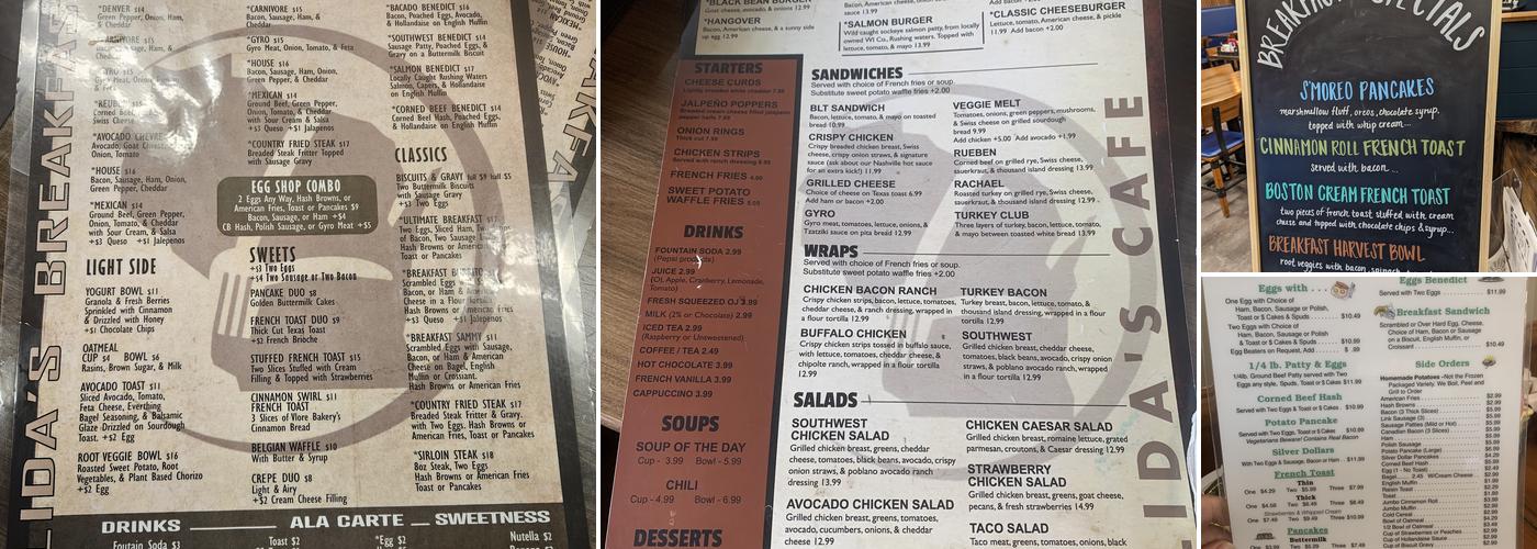 Lida's Breakfast & Lunch Menu