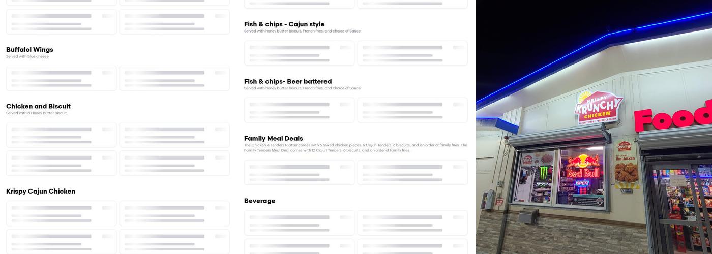 Krispy Krunchy Chicken Menu