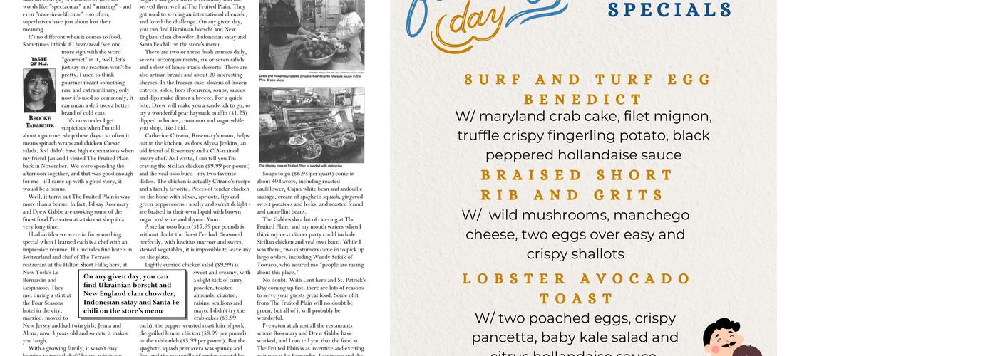 The Fruited Plain Caterers Menu