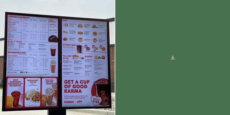 Dunkin' Menu
