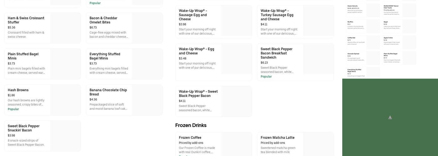 Dunkin' Menu