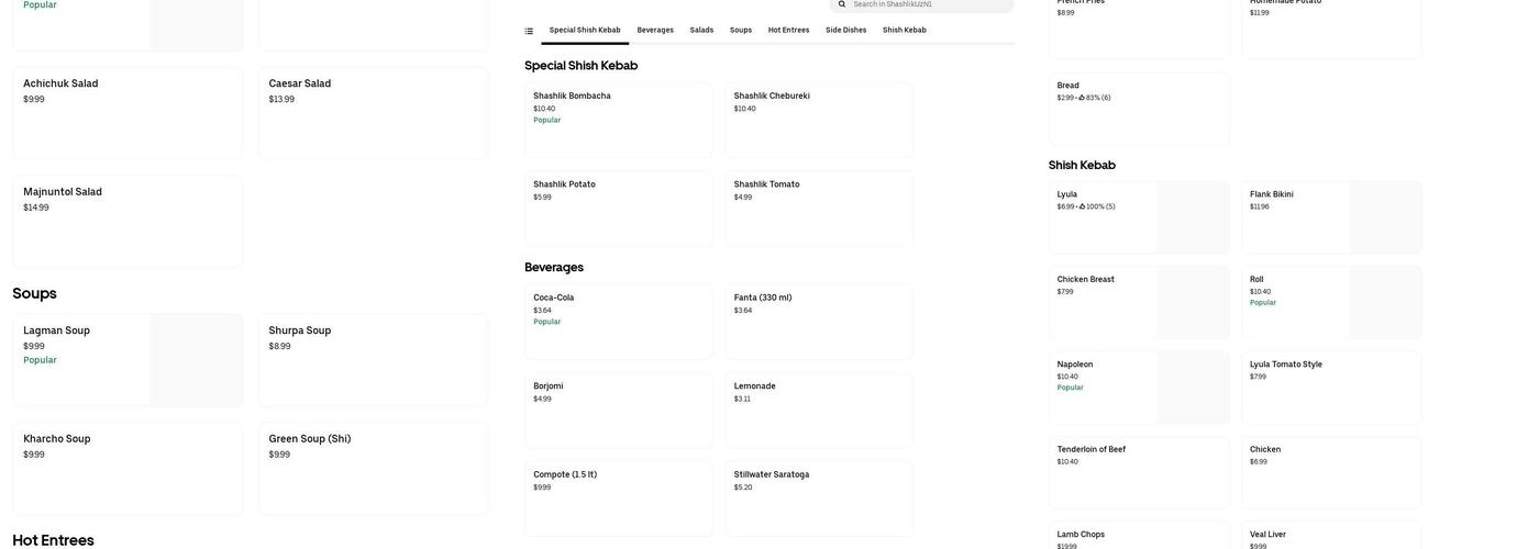 Shashlik Uz N1 Menu