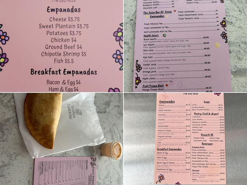 Coco's Empanadas Menu
