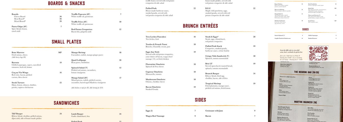 Tootles and French Menu