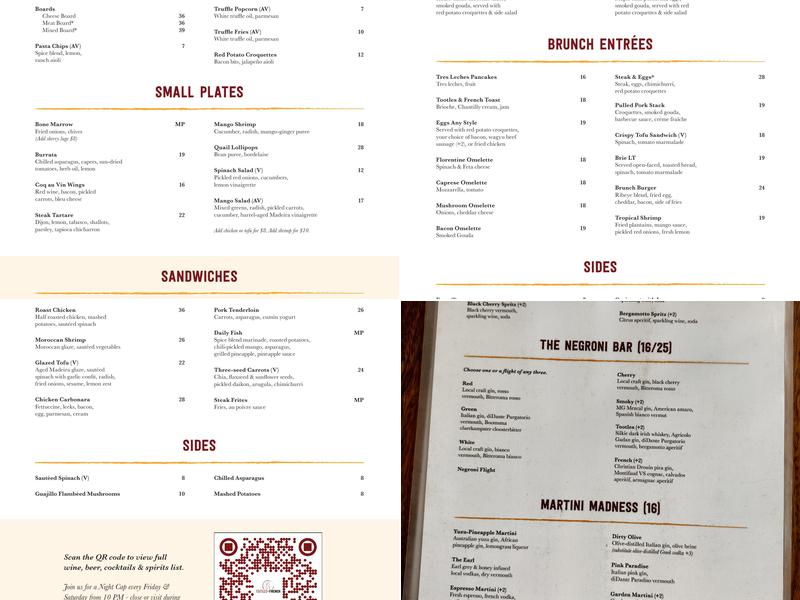 Tootles and French Menu