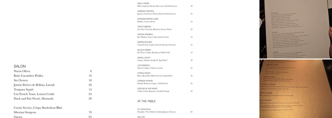 701West Menu