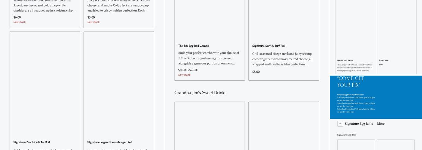The Egg Roll Fix Menu