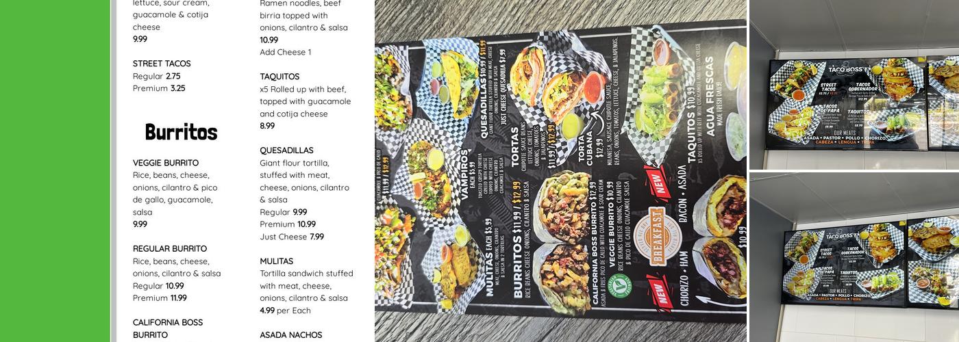 The Taco Boss Menu