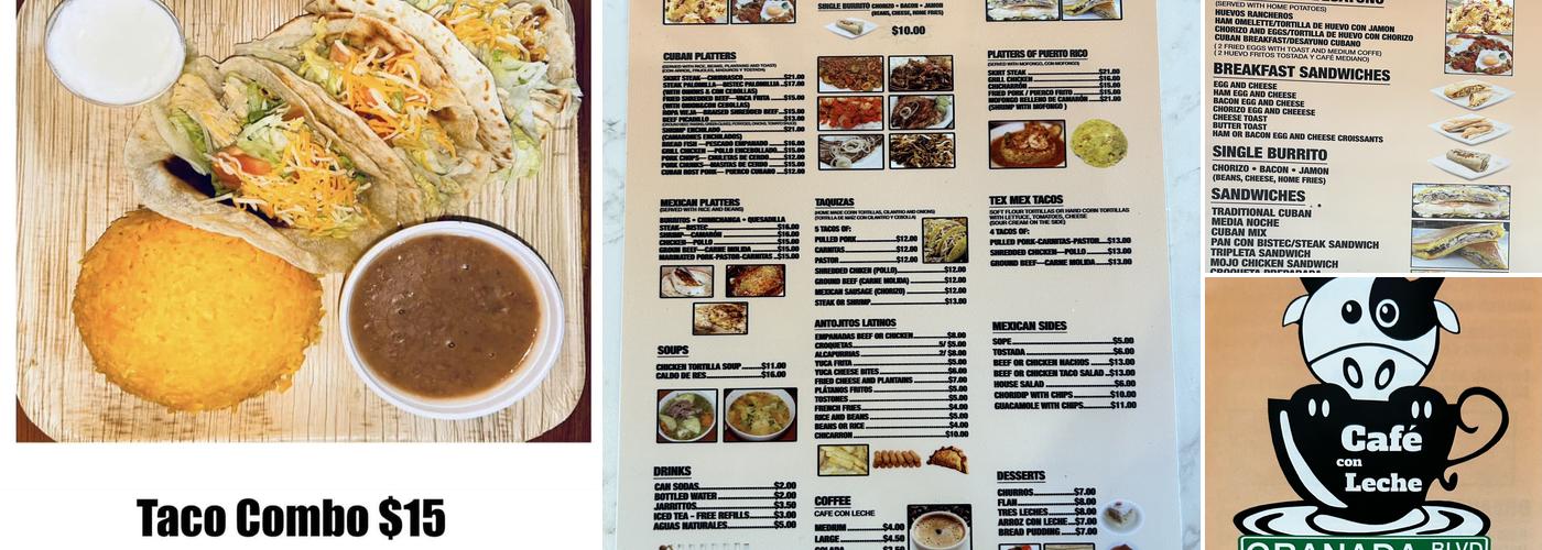 Cafe Con Leche granada Menu