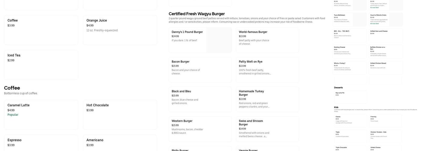 Waffle Donut Wagon Menu