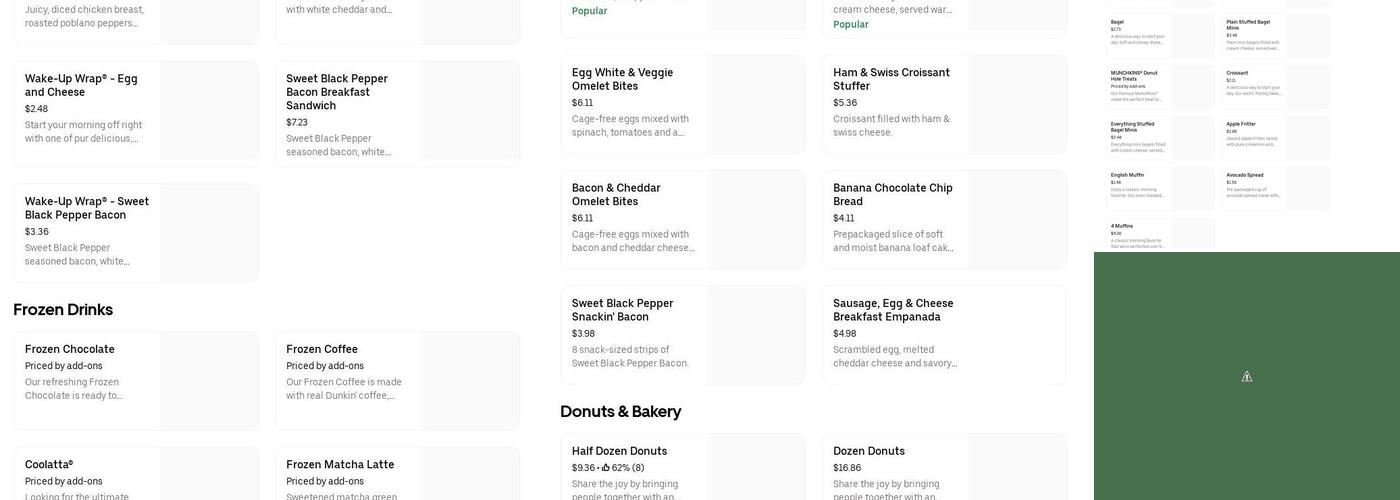 Dunkin' Menu