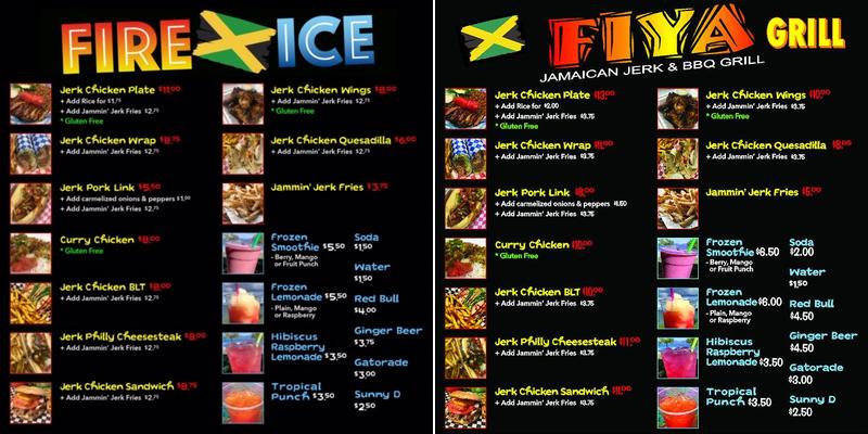 Fiya Grill Jamaican Jerk & BBQ Grill Menu