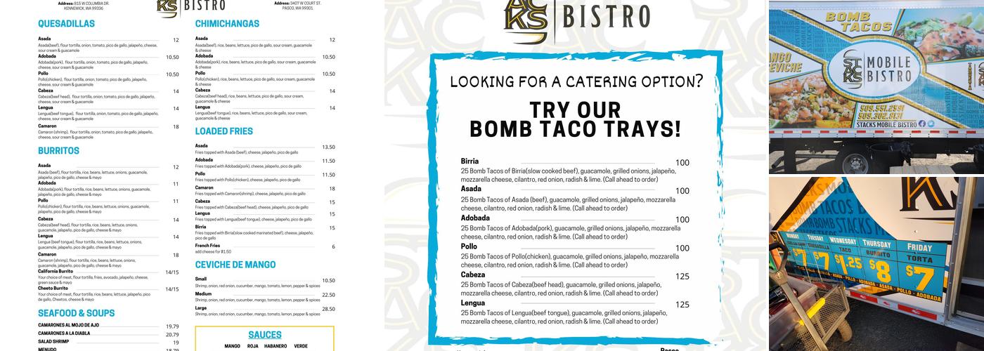 Stacks Mobile Bistro - Pasco Menu