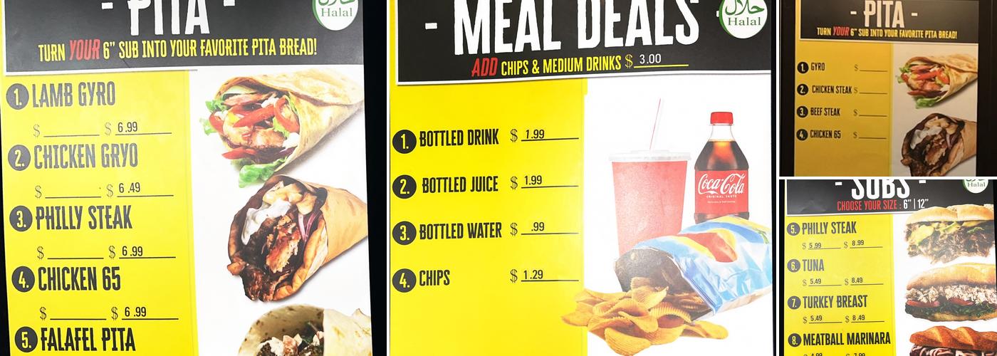 Subs & Wraps Menu