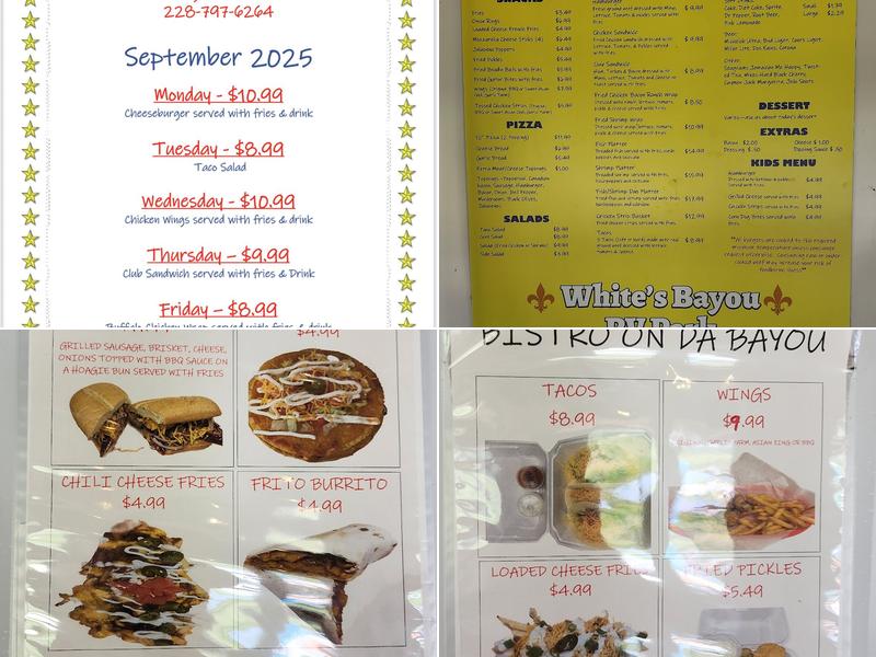 Bistro On Da Bayou Menu