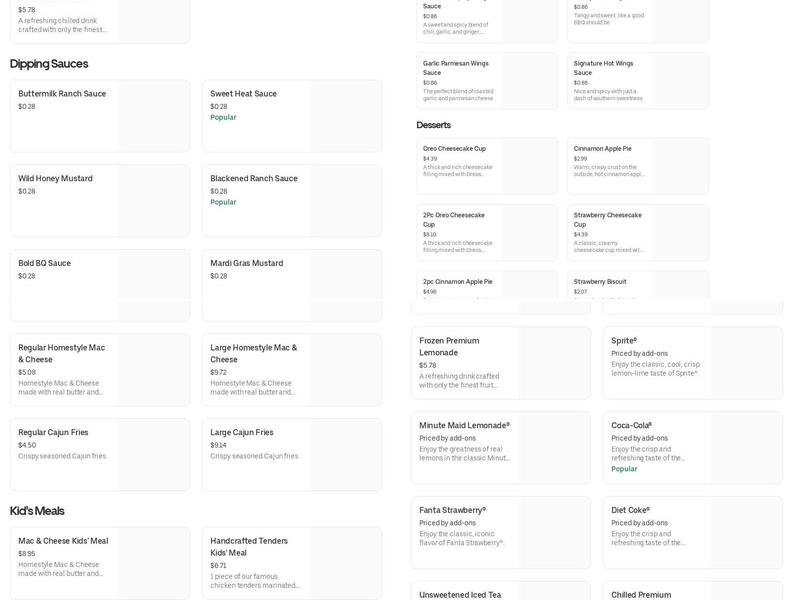 Popeyes Louisiana Kitchen Menu